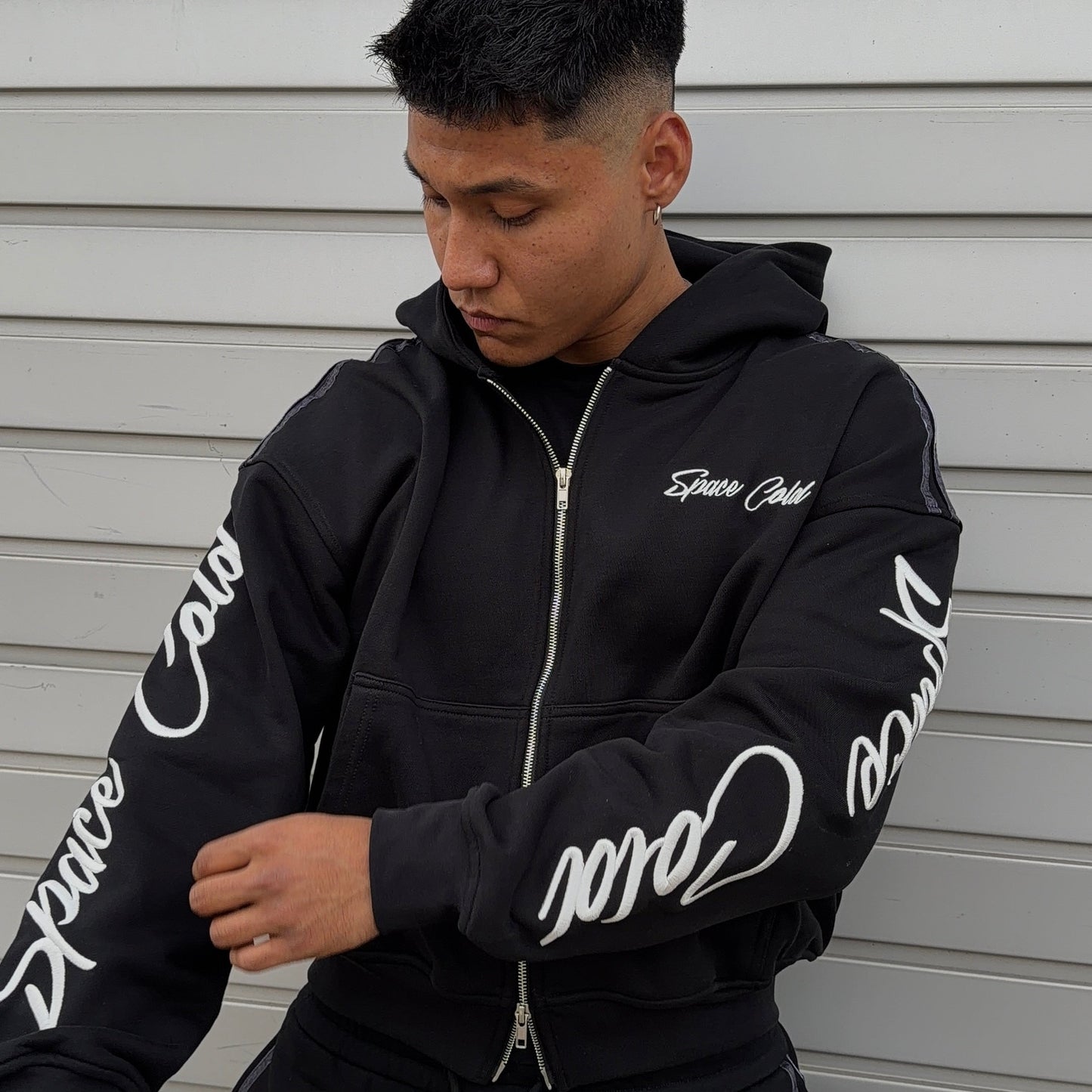NOIR LEOPARD ZIP HOODIE