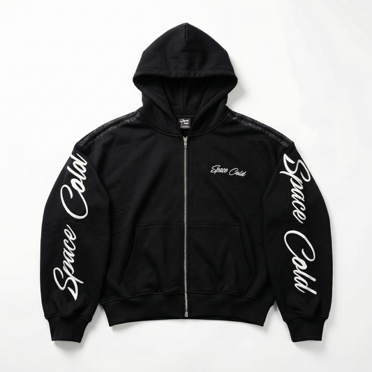 NOIR LEOPARD ZIP HOODIE