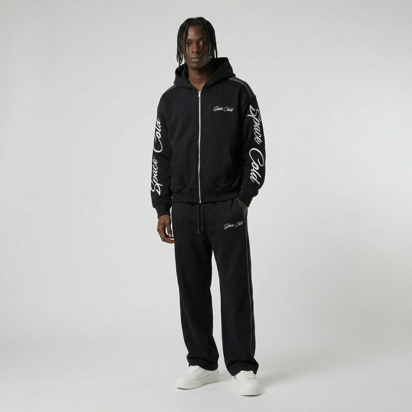 NOIR LEOPARD ZIP HOODIE
