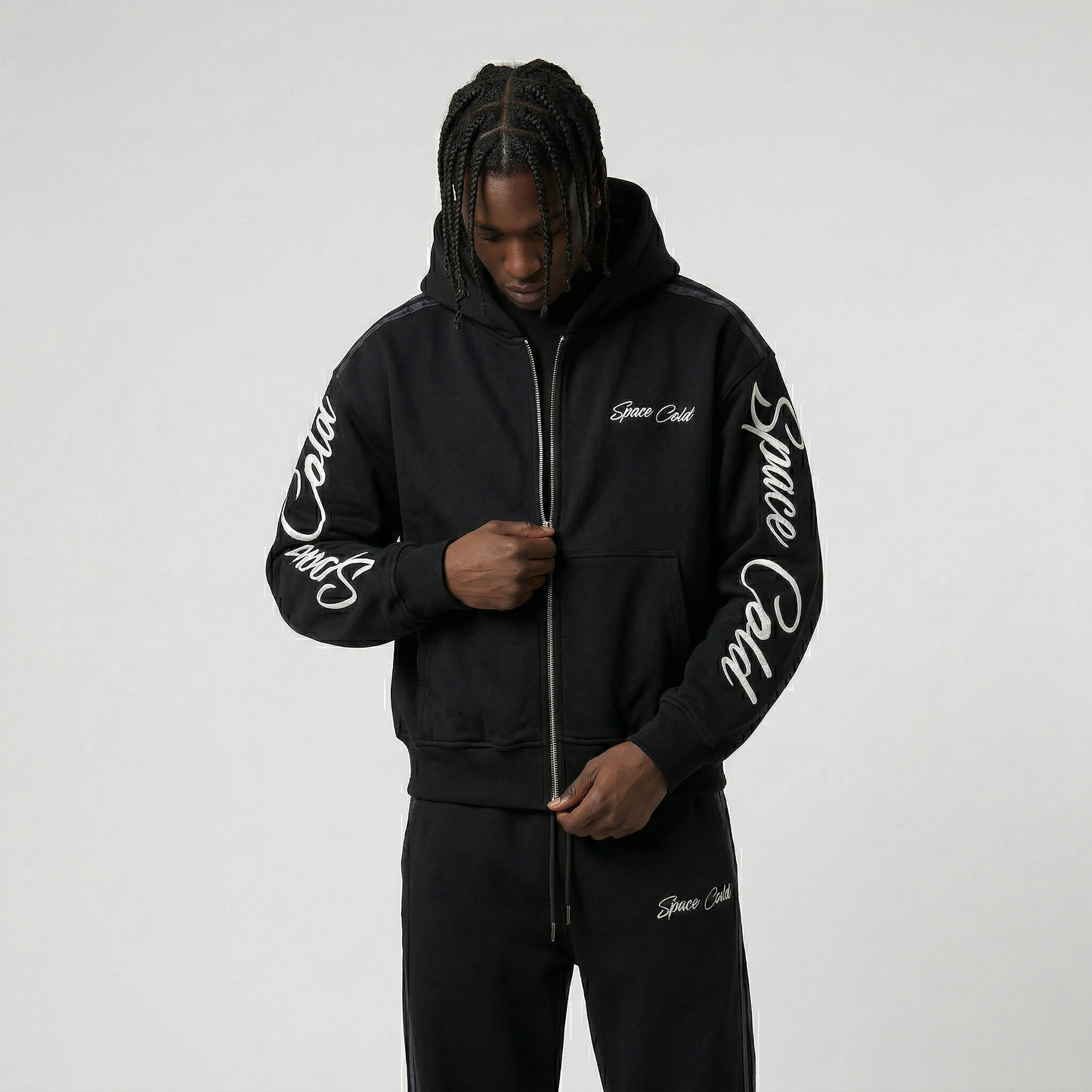 NOIR LEOPARD ZIP HOODIE