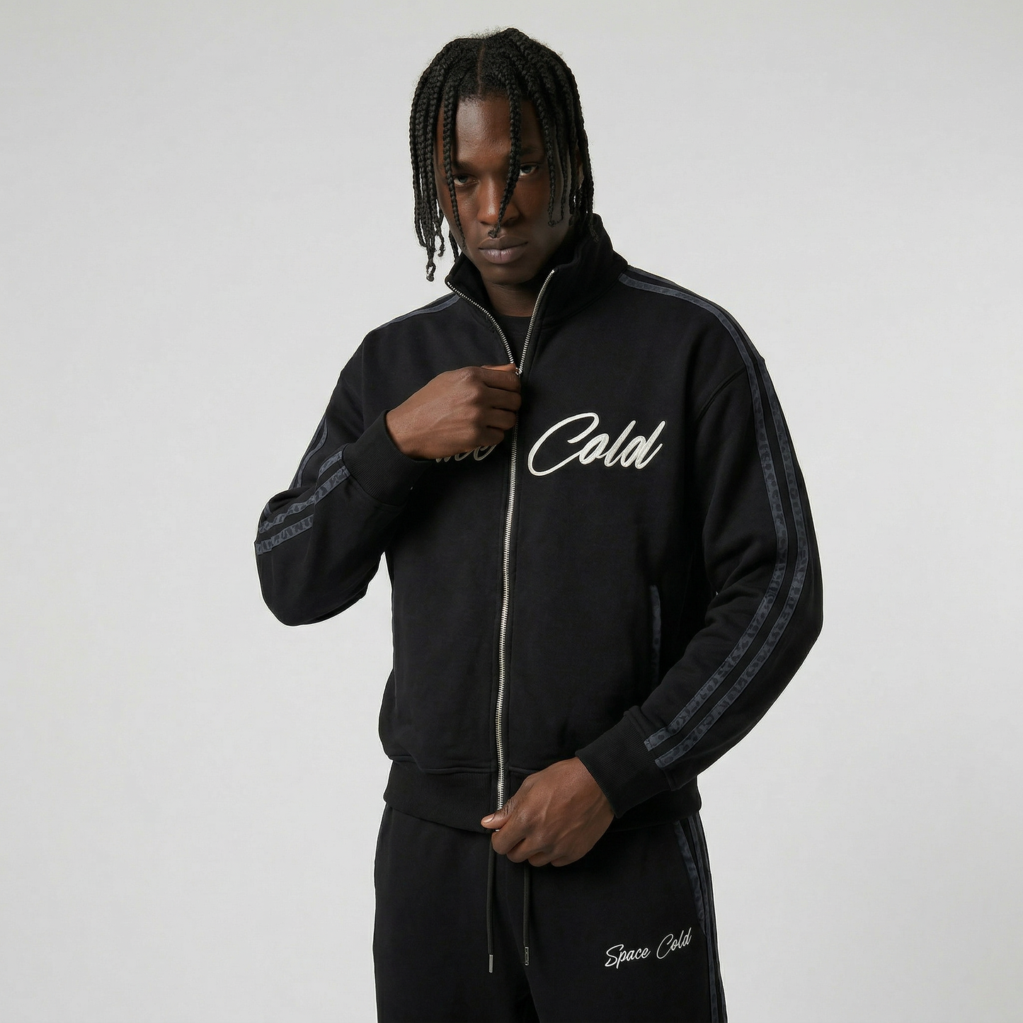 NOIR LEOPARD ZIP HOODIE